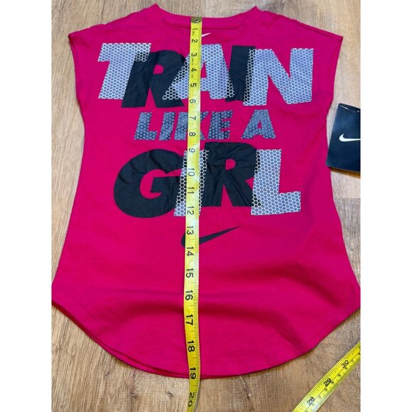 Nike Girls Tee "Train Like A Girl" Pink Size Medium 6 - Picture 2 of 5